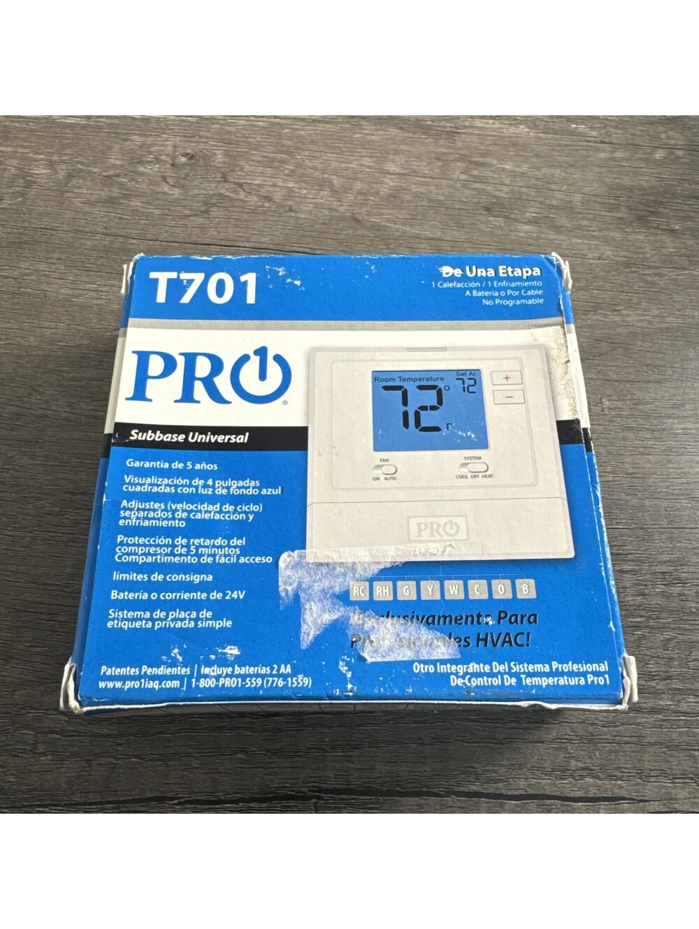 Pro1 T701 Single Stage Non-Programmable Wall Thermostat for 1 Heat/1 White